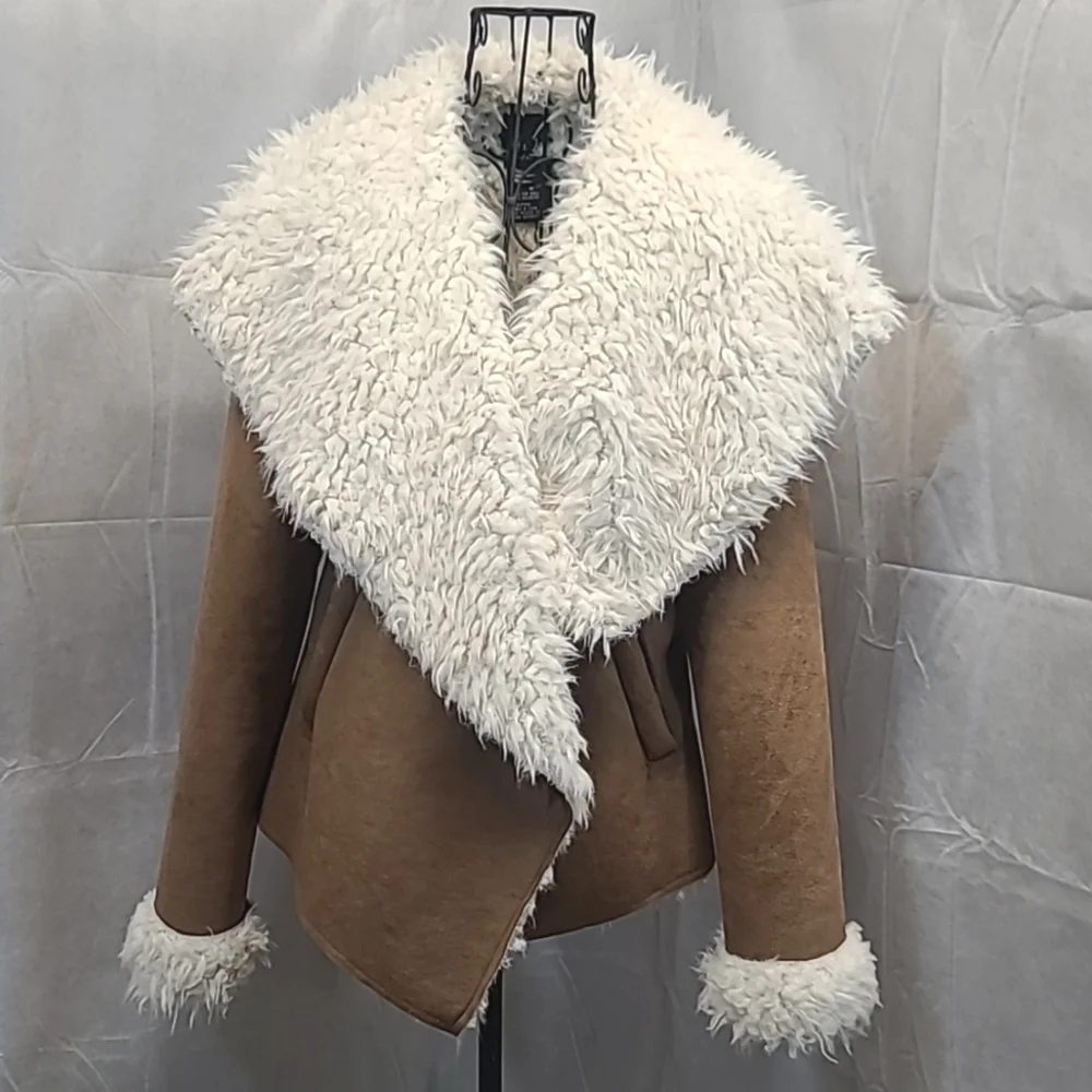 Me Jane Suede Faux Fur Coat - Picture 1 of 7